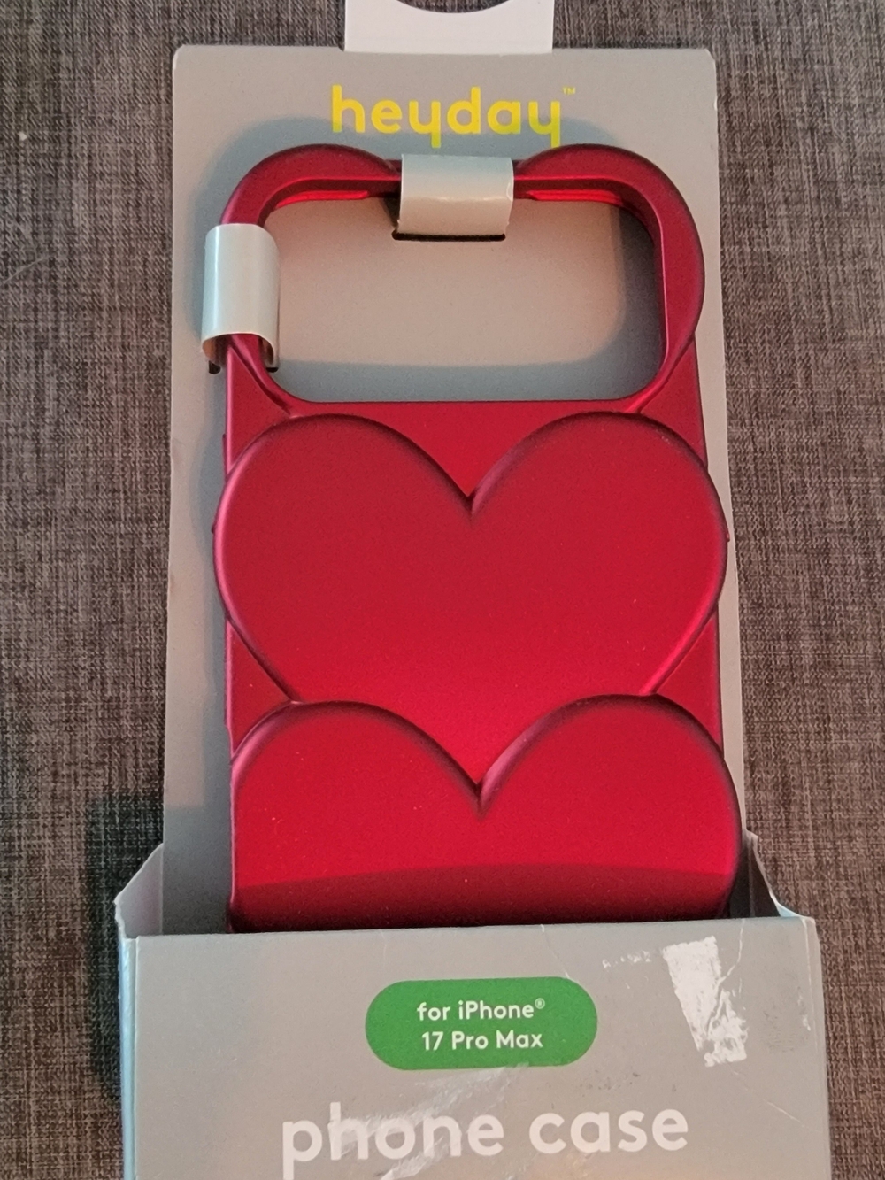 heyday Metallic Red Double Heart iPhone 17 Pro Max Case